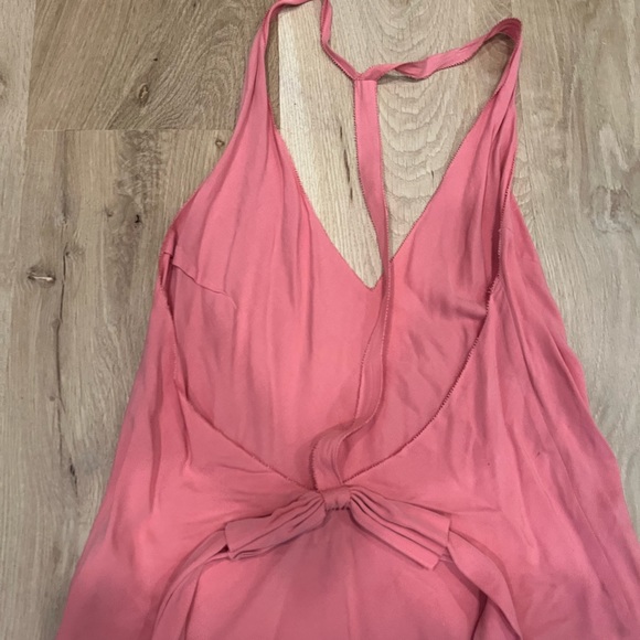 ASOS Pink Open Back Bow V Neck Tank Top Size 4 - Picture 5 of 6